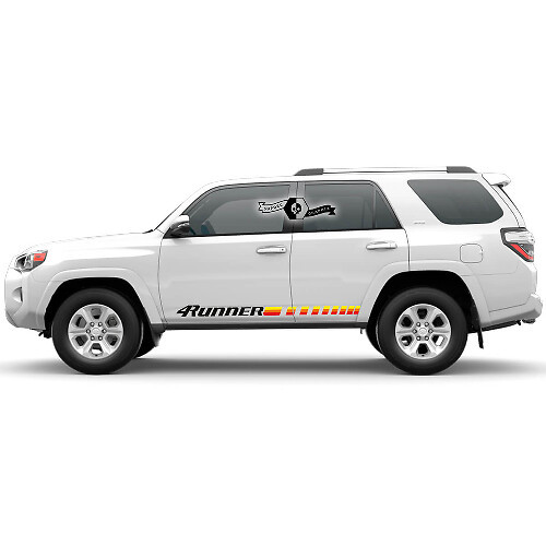 Autocollant en vinyle logo rayures rétro style damier pour porte Toyota 4Runner