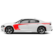 TEXT Honeycomb C-Sweep Side Stripe Pair Side Vinyl Decal Sticker for Dodge Charger 2015-2022_3
