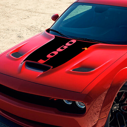 Blackout Style Custom Logo Hood Vinyl Decal Sticker for Dodge Challenger 2015-2021