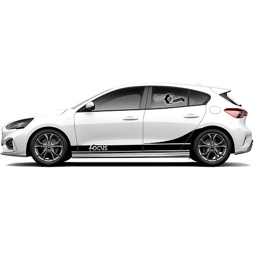 Pair Ford Focus ST  2017 - 2022 Wave  ST-Line EcoBoost Stripe Rocker panel Vinyl Decal Sticker Graphic
