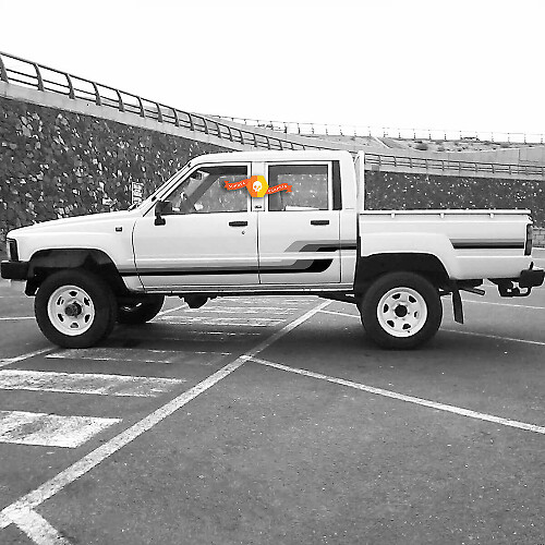 Retro Style Stripes Side Vinyl Decal Kit for Toyota Hilux 1983-1988