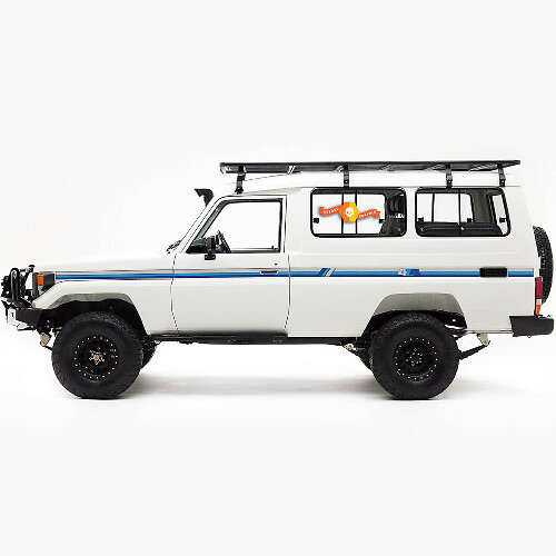 Toyota Landcruiser Troopy 4x4 Land Cruiser Doors Retro Old School Side Retro Vintage Graphics Stripes
