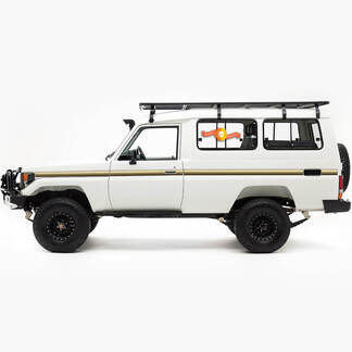 Toyota Landcruiser Troopy Sand - Brown Land Cruiser Doors Retro Old School Side Retro Vintage Graphics Stripes
