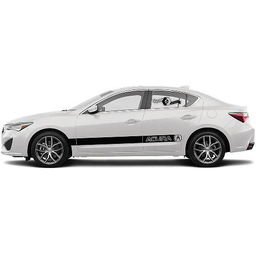 Pair Side Rocker Panel Doors Graphic Acura ILX  2021 TLX Acura RLX Car Racing Vinyl Decal Sticker
