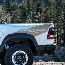 TRX Style Custom Text Bedside Vinyl Decal Kit for Dodge Ram 1500 Rebel TRX_3