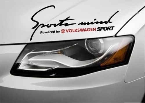 Sports Mind Powered by Volkswagen Headlight Vinyl Decals for Volkswagen Cars