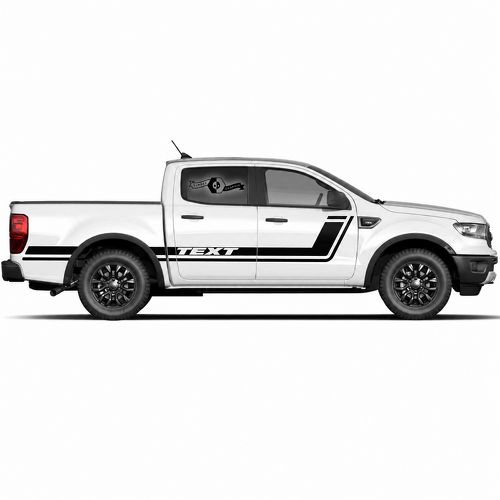 Custom Text Side Door And Bed power truck Stripe Graphic Decal Sticker Set Of 2 for Musclecar truck power truck 2022