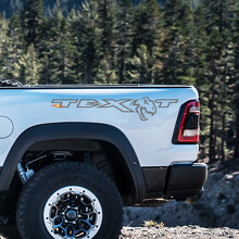 T-Rex and Custom Text Bedside Vinyl Decal Kit for Dodge Ram Rebel 1500 TRX_3