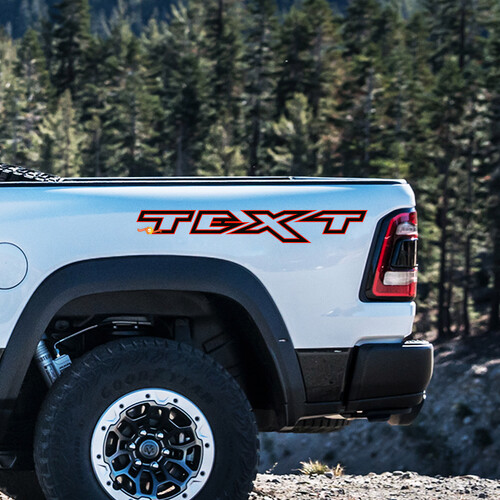 Custom Outline Lettering Side Vinyl Decals for Dodge Ram Rebel 1500 TRX
