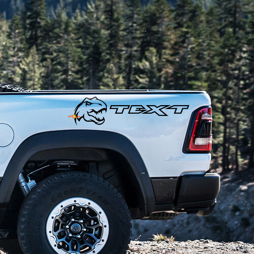 T-Rex Custom Text Bedside Vinyl Decal Kit for Dodge Ram 1500 Rebel TRX
