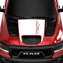 Custom Text Blackout Hood Vinyl Decal for Dodge Ram Rebel 1500 TRX_2