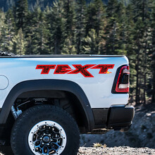 Custom Text Topographic Style Bedside Vinyl Decal Set for Dodge Ram Rebel 1500 TRX_2