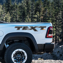 Custom Text Topographic Style Bedside Vinyl Decal Set for Dodge Ram Rebel 1500 TRX_3