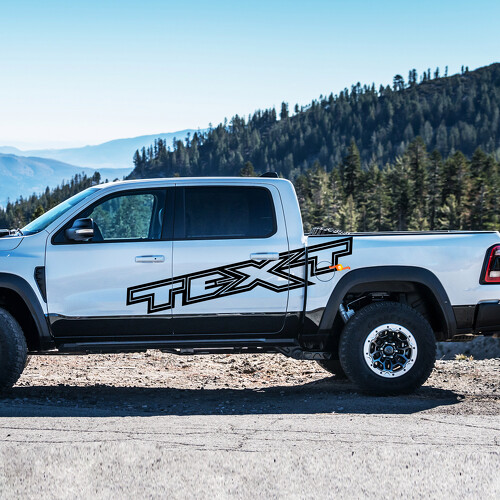 Outline Custom Lettering Side Vinyl Decal for Dodge Ram 1500 Rebel TRX
