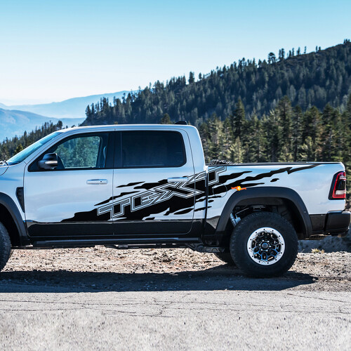 Mud Splash Custom Text Side Vinyl Decal Kit for Dodge Ram Rebel 1500 TRX