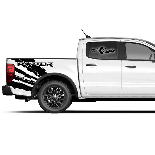 Destroyed Side Bed Graphic Decal Sticker 2 Set Of 2 for Ford F-150 Raptor 2022