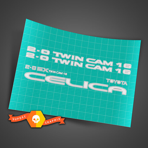 TOYOTA CELICA 2.0 SX TWINCAM Replacement stickers decals graphics sticker vinyl
