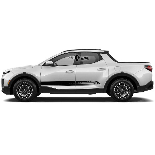 Rocker Panel Stripe Logo Side Vinyl Stickers Decal Graphic kit fit to Hyundai Santa Cruz
