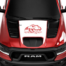T-Rex and Custom Text Hood Vinyl Decal for Dodge Ram Rebel 1500 TRX_2