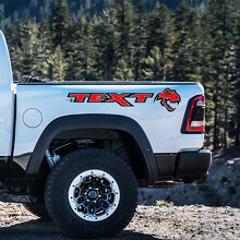 TRX Style Custom Text Bedside Vinyl Decal Pair for Ram 1500 Rebel TRX_2