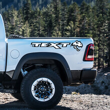 TRX Style Custom Text Bedside Vinyl Decal Pair for Ram 1500 Rebel TRX_3