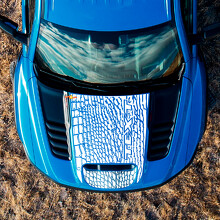Dinosaur Skin Custom Text Hood Vinyl Decal for Dodge Ram Rebel 1500 TRX_2