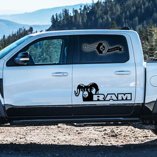 2x New Dodge Ram TRX Rebel 2022+   2023+ 1500  Doors Side TRX Rebel  Truck Vinyl Decal Graphic
