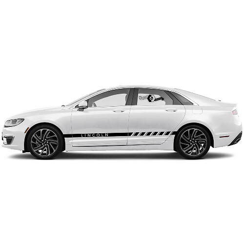 2 x 2020 Lincoln MKZ Doors Logo Stripes Rocker Panel Side Lines Vinyl Decals Graphics Sticker

