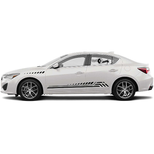 Techno Style Stripes Side Vinyl Decal Sticker for Acura ILX 2021