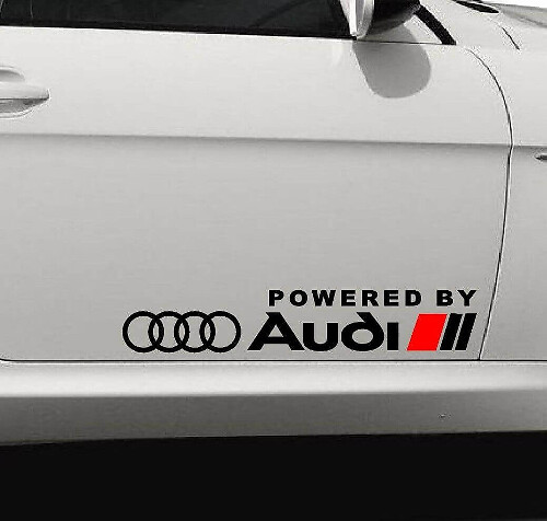Powered by Audi Side Door Vinyl Decals Set for Audi