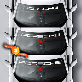 Porsche Logo Spider Windshield Stripes Kit Decal Sticker

