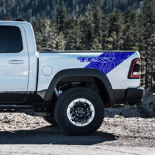 Topographic Sweep Custom Text Bedside Vinyl Decal Sticker for RAM 1500 Rebel, TRX 2019-2026_2