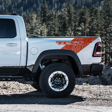 Topographic Sweep Custom Text Bedside Vinyl Decal Sticker for RAM 1500 Rebel, TRX 2019-2026_3