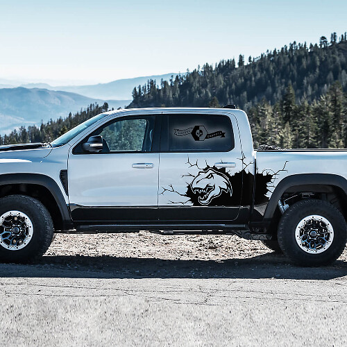 Dinosaur Head Side Vinyl Decal for Dodge Ram 1500 Rebel TRX