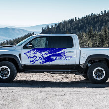 T-Rex Head Grunge Custom Text Side Door Vinyl Decal Sticker for RAM 1500 Rebel, TRX 2019-2026_2