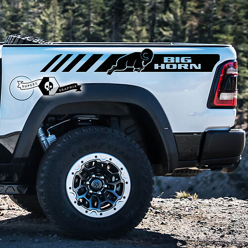 Big Horn Rear Side Stripes Vinyl Decals for Dodge Ram 1500