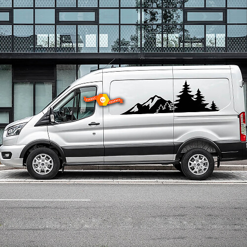 Adesivi Vinilici Alberi Foresta di Montagna per Ford Transit-Trail 3