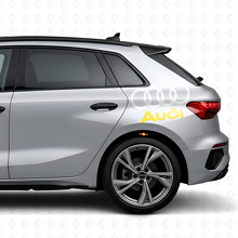 Audi Lettering and Rings Side Vinyl Decal Set for Audi Cars_10