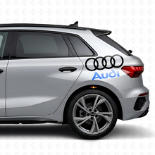 Audi Lettering and Rings Side Vinyl Decal Set for Audi Cars_2
