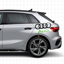 Audi Lettering and Rings Side Vinyl Decal Set for Audi Cars_3