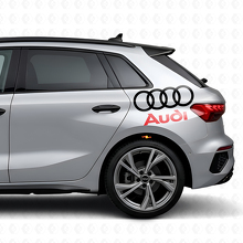 Audi Lettering and Rings Side Vinyl Decal Set for Audi Cars_4