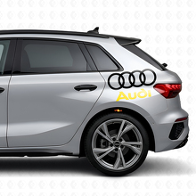 Audi Lettering and Rings Side Vinyl Decal Set for Audi Cars_5