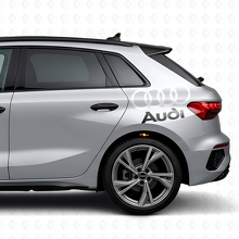 Audi Lettering and Rings Side Vinyl Decal Set for Audi Cars_6