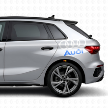 Audi Lettering and Rings Side Vinyl Decal Set for Audi Cars_7