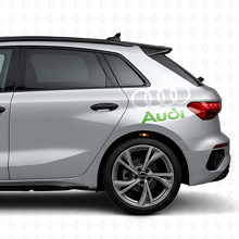 Audi Lettering and Rings Side Vinyl Decal Set for Audi Cars_8