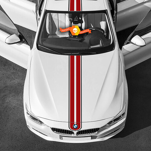 BMW Hood 2 Colors Body Stickers Decals Tail Roof Hood Side Stripes Decals
