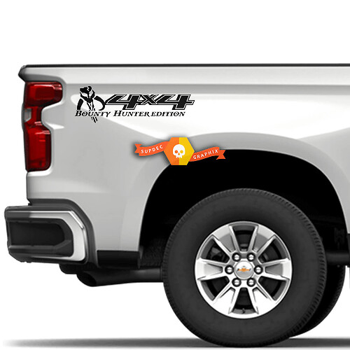 4X4 Mandalorian Style Bedside Vinyl Decal Sticker for Chevrolet Silverado