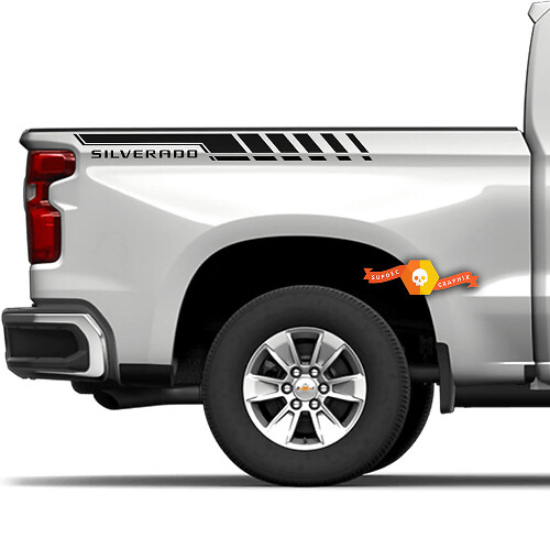 Pair Chevrolet Silverado Bedside Vinyl Decal Sticker-Graphics Kit Fits Chevy Truck
