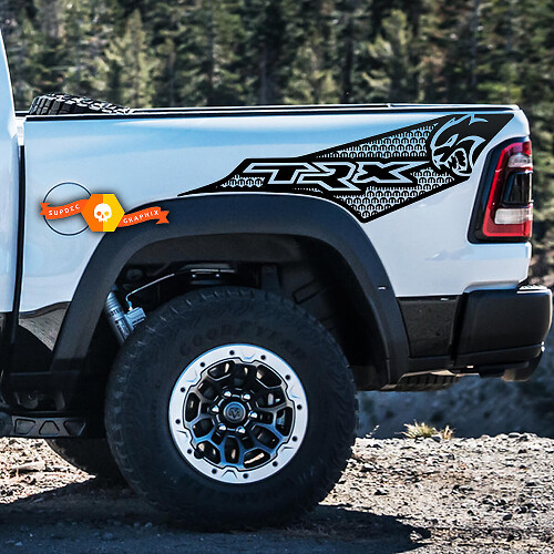 TRX Hellcat Rear Side Vinyl Decals Kit for Dodge Ram TRX 2021+