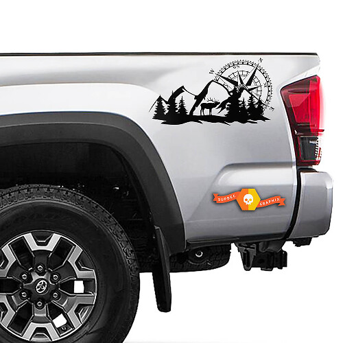 Compass Mountain Style Side Vinyl Decals for Toyota Truck